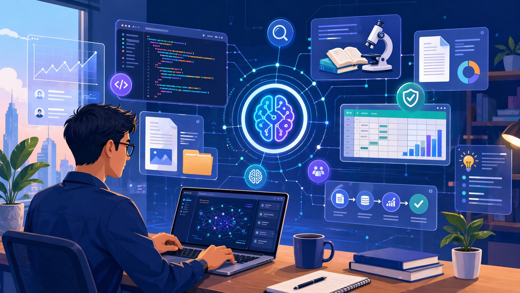 Ilustrasi GPT-5.5 sebagai model AI terbaru OpenAI untuk coding, riset, dan pekerjaan nyata