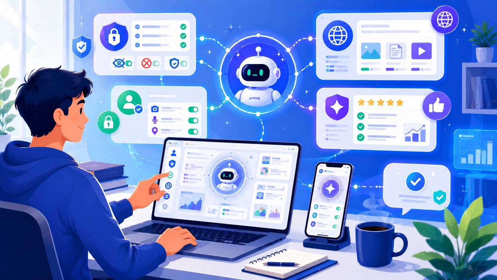 Ilustrasi cara memunculkan AI Mode Google dengan aman di HP dan Chrome