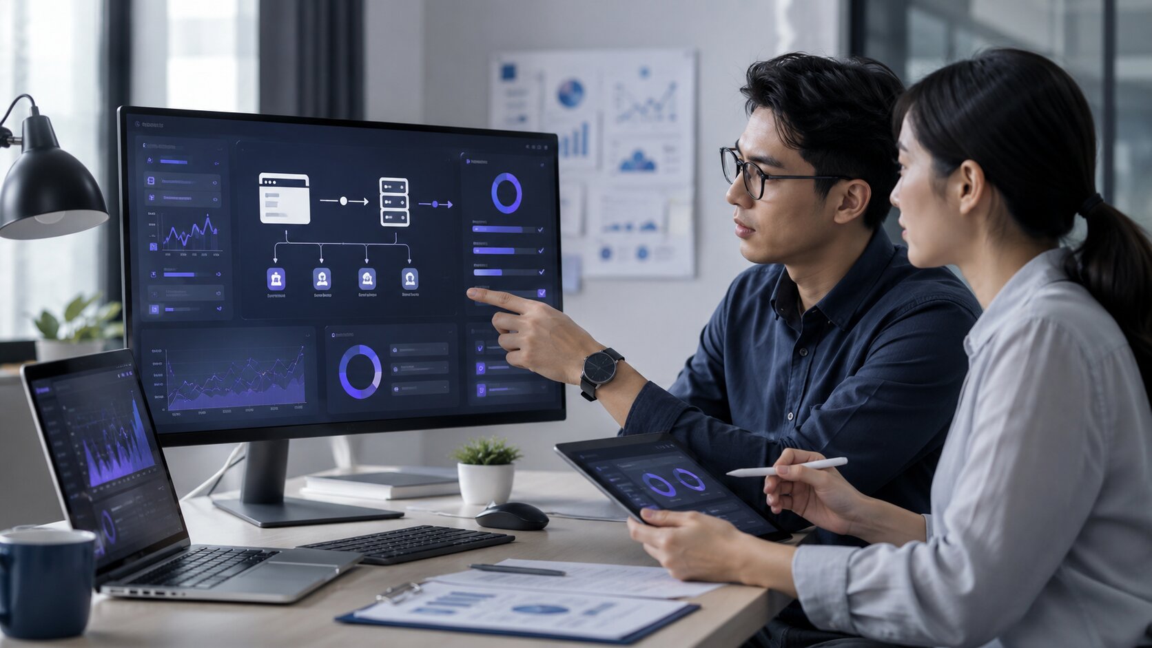 Marketing analyst auditing Meta Pixel and Conversions API tracking dashboard in 2026