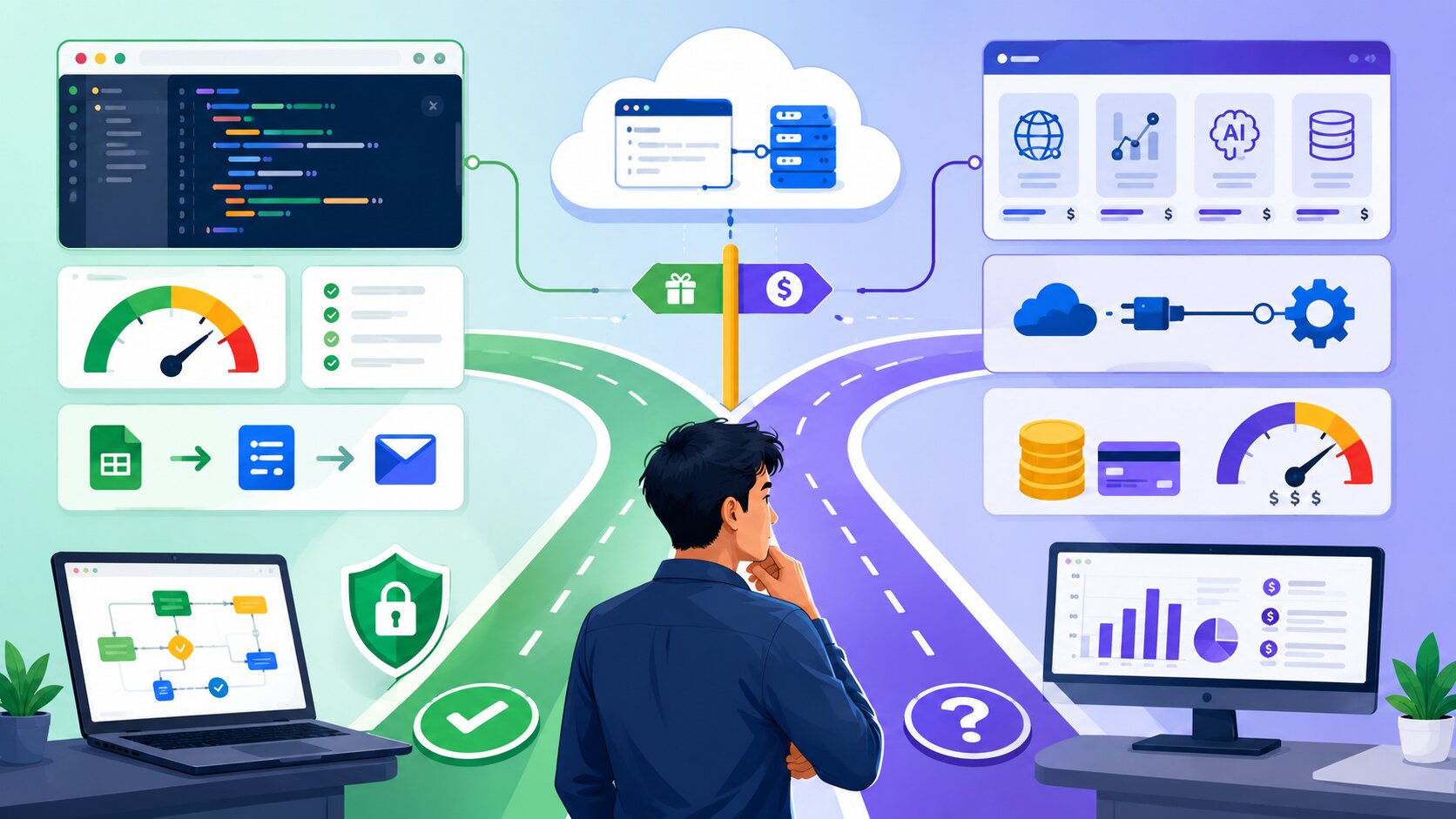 Perbandingan Google Apps Script gratis dan layanan eksternal berbayar