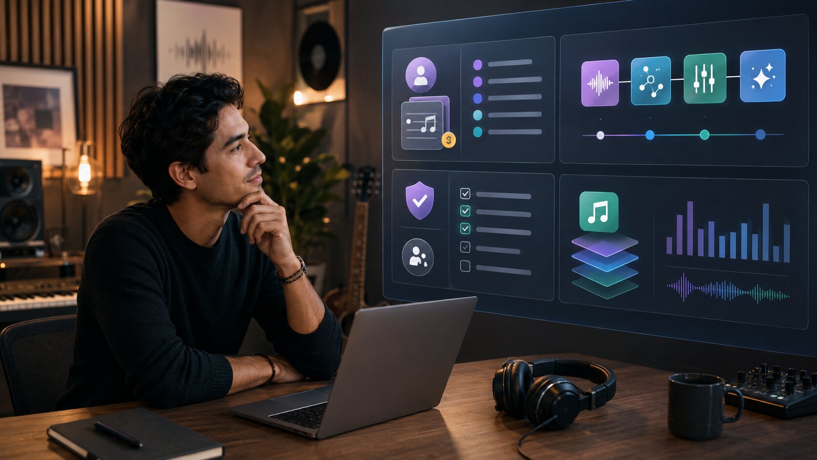 Creator reading Udio AI music pricing through credits workflow and permissions