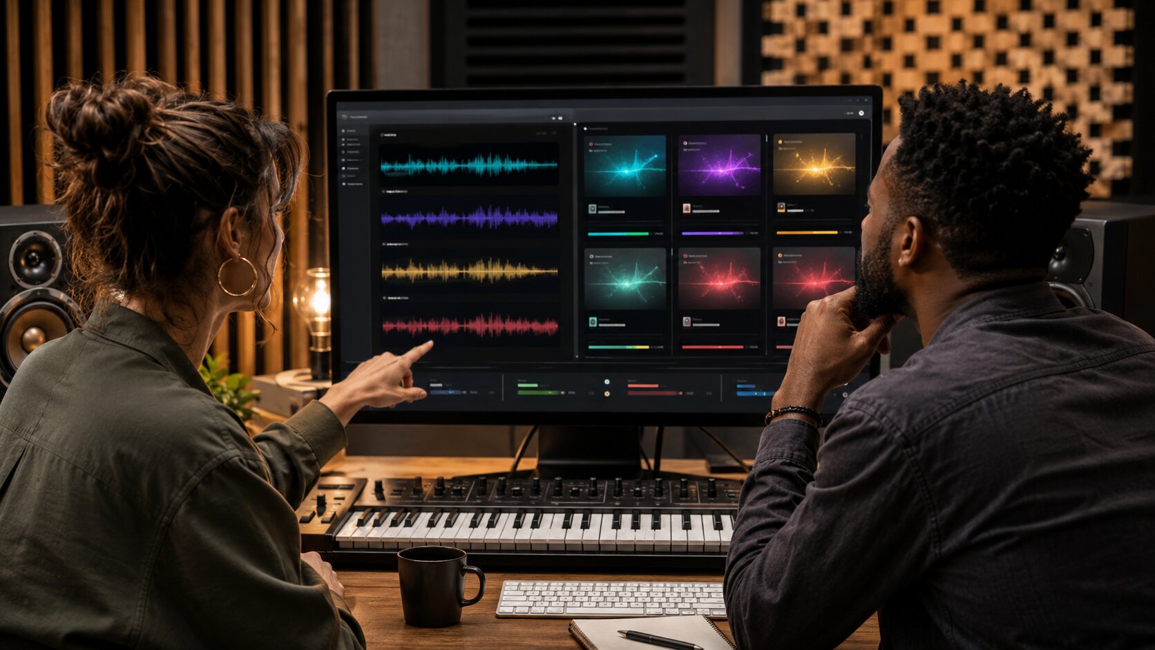 Creators comparing Udio Standard and Pro credits in a studio workflow